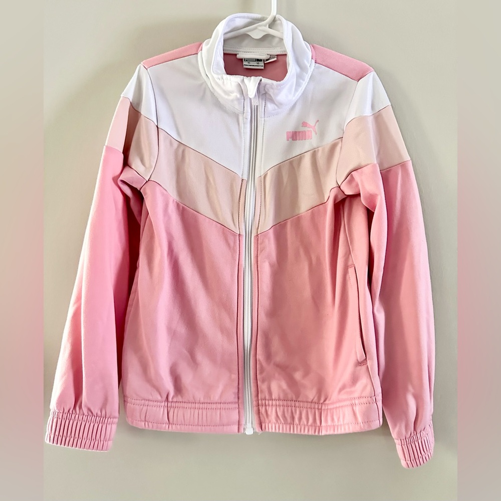 Girls Pink, Coral & White Track Jacket Size 6x
